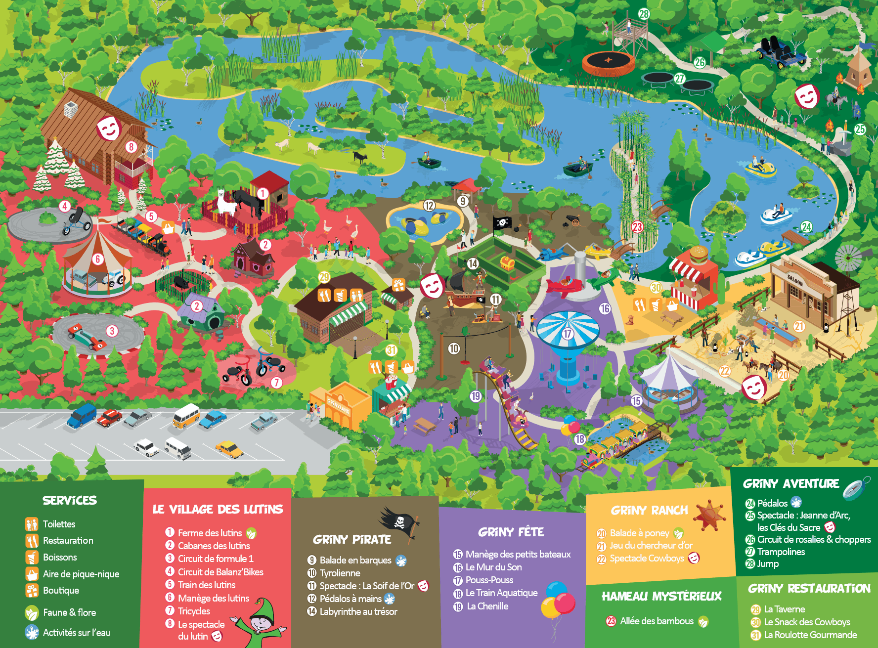 Plan du parc — Grinyland