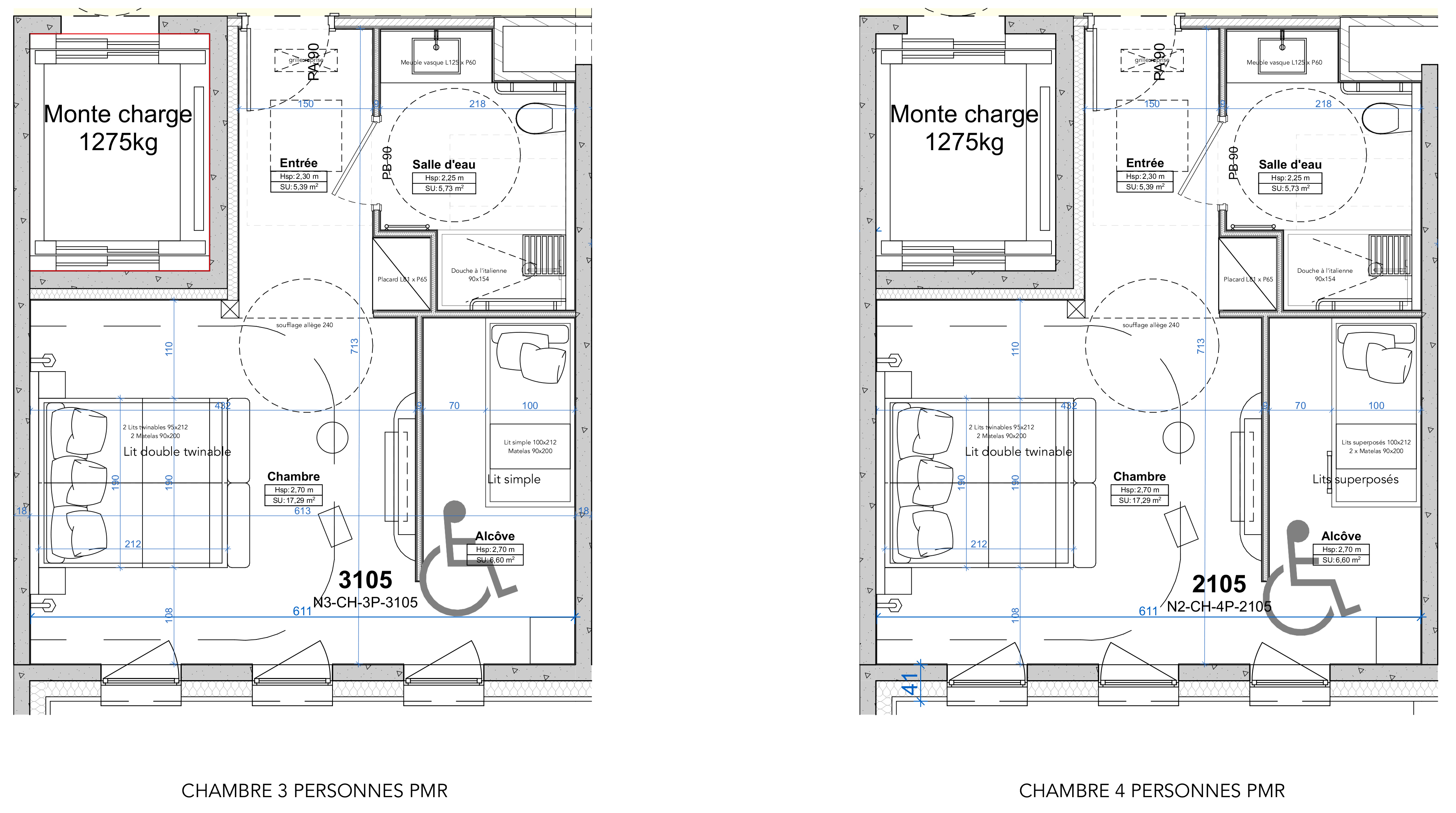 Chambres familiales 5 personnes - 66 chambres