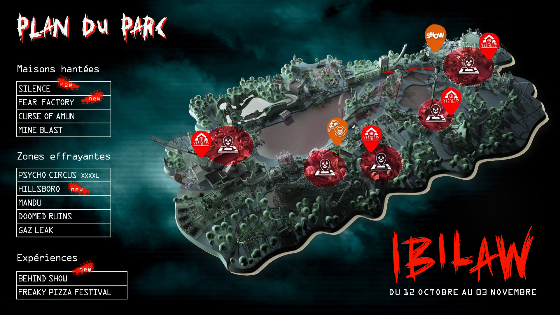 Plan du parc de Walibi Belgium