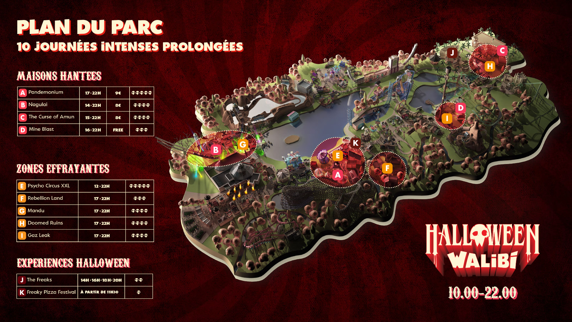 Plan du parc de Walibi Belgium