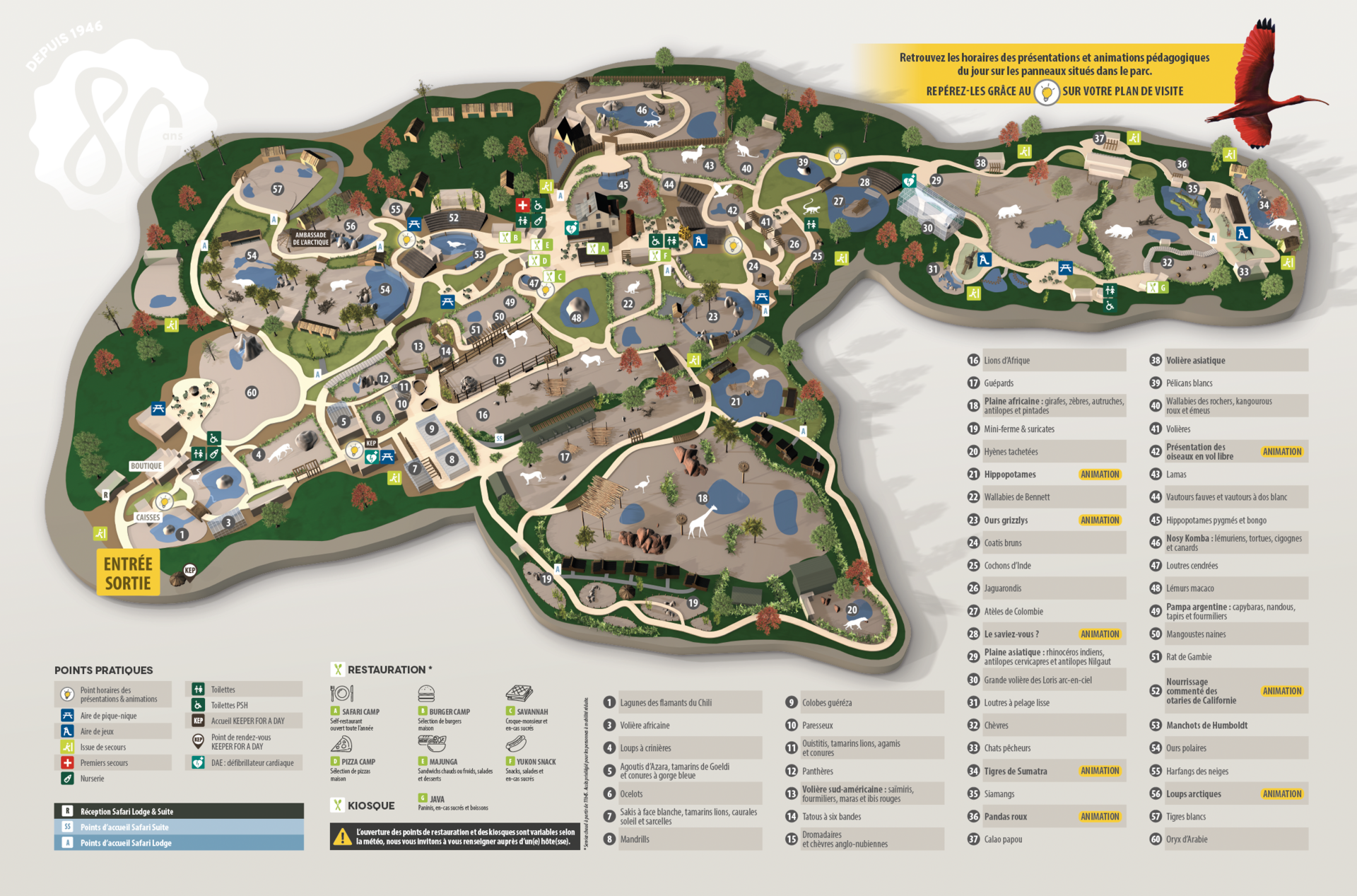 Plan du parc — Zoo de La Flèche