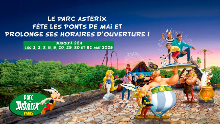 Le Parc Astérix fête les ponts de mai avec des soirées prolongées jusqu’à 22h